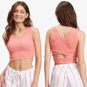 Roxy Good Keepsake Knit Crop Top with trendy crossed back
